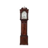 A GEORGE III MAHOGANY LONGCASE CLOCK, with etched steel dial, inscribed Scott, No.1 St. John’s Lane,