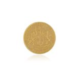 A GOLD 'ENGLISH EAST INDIA COMPANY' 1 MOHUR COIN, 1819 Struck with the Company arms to one side