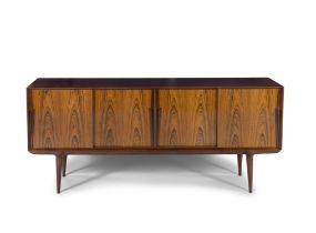 OMANN JUN A rosewood sideboard by Omann Jun. Denmark, c.1960. 200 x 45.5 x 85.5cm(h)