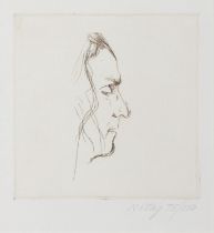 RON BROOKS KITAJ (1932-2007) Robert Duncan, in Profile (1971) Etching, 15.5 x 15.