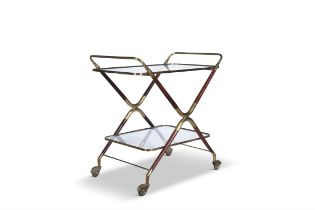 CESARE LACCA (1913 - 1978) A two-tier drinks trolley attrib. to Cesare Lacca, with glass tops and