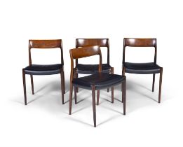 NIELS OTTO MØLLER (1920 - 1982) A set of four Model 77 rosewood chairs by Niels Otto Møller with
