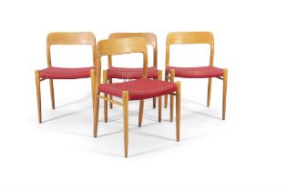 NIELS OTTO MØLLER (1897 - 1966) A set of four oak 'Model 75' dining chairs by Neils Otto Møller.