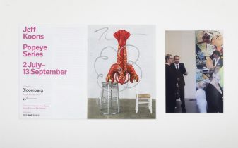 JEFF KOONS (B.1955) Exhibition Booklet with Flower Drawing Signed with initials and dated