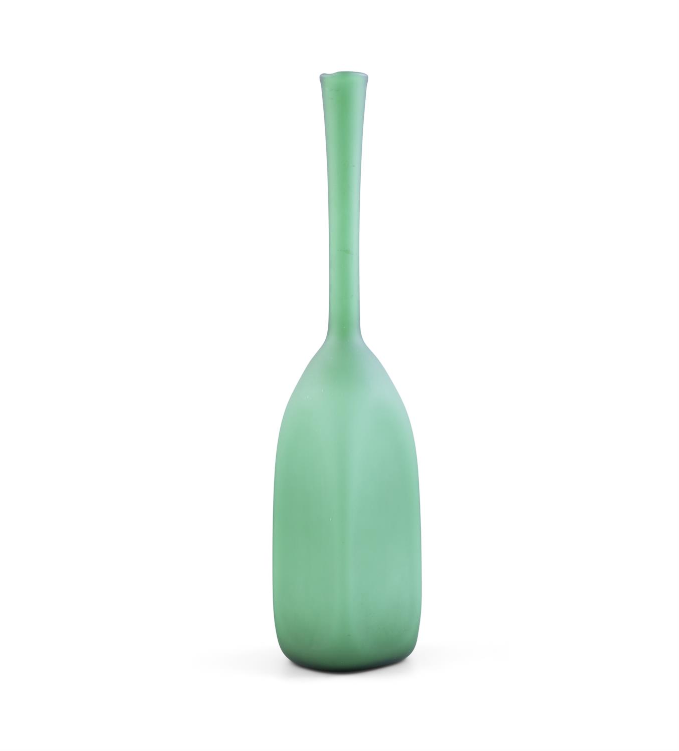 VASE A green glass vase with a tapered long neck. Italy, c.1970. 42cm(h) - Image 2 of 3