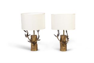 BANCI A pair of gilt metal table lamps by Banci, Florence. Italy, c.1960. 64cm(h)