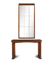 PAOLO BUFFA (1903 - 1970) A walnut console table with mirror attrib. to Paolo Buffa. Italy, c.1940.