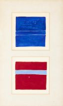 RIDUAN TOMKINS (1941 - 2009) 'Five Swimmers and path-Blue' and 'Standing figure-Red' (1976) A