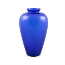VASE A blue glass vase. Italy. 19cm(h)