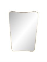 MIRROR A brass framed mirror. Italy. 78 x 106cm(h)