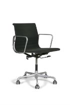 EAMES A Model EA117 office chair by Charles and Ray Eames by ICF, Milan, chrome with fabric