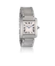 A STAINLESS STEEL 'TANK FRANCAISE' BRACELET WATCH, BY CARTIER, CIRCA 1998 4-Jewel Cal.