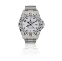 A STAINLESS STEEL 'OYSTER PERPETUAL DATE EXPLORER II' CHRONOMETER WRISTWATCH, BY ROLEX,