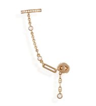 A DIAMOND SINGLE LEFT 'CHAîNE D'ANCRE CHAOS' EARRING, BY HERMÈS The anchor and cable-link chain