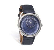 A STAINLESS STEEL 'ARCEAU. LE TEMPS VOYAGEUR' WRISTWATCH, BY HERMÈS 28-jewel automotive movement,