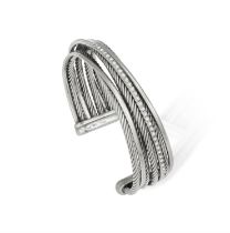 A DIAMOND 'CROSSOVER' CUFF, BY DAVID YURMAN Composed of polished and reeded cabled strands