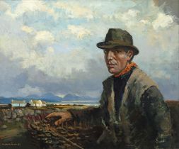 Maurice C. Wilks ARHA RUA (1911-1984) Connemara Man Oil on canvas, 64 x 76cm (25 x 30") Signed;