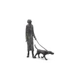 Rowan Gillespie (b.1953) Starry Night (Man with Dog) (1998) Bronze, 27cm high x 19cm (10½ x