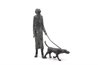 Rowan Gillespie (b.1953) Starry Night (Man with Dog) (1998) Bronze, 27cm high x 19cm (10½ x