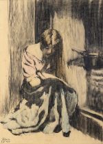 William Conor, PRUA, RHA, ROI (1881-1968) Girl Reading Pastel, 44.5 x 32cm (18 x 12½") Signed