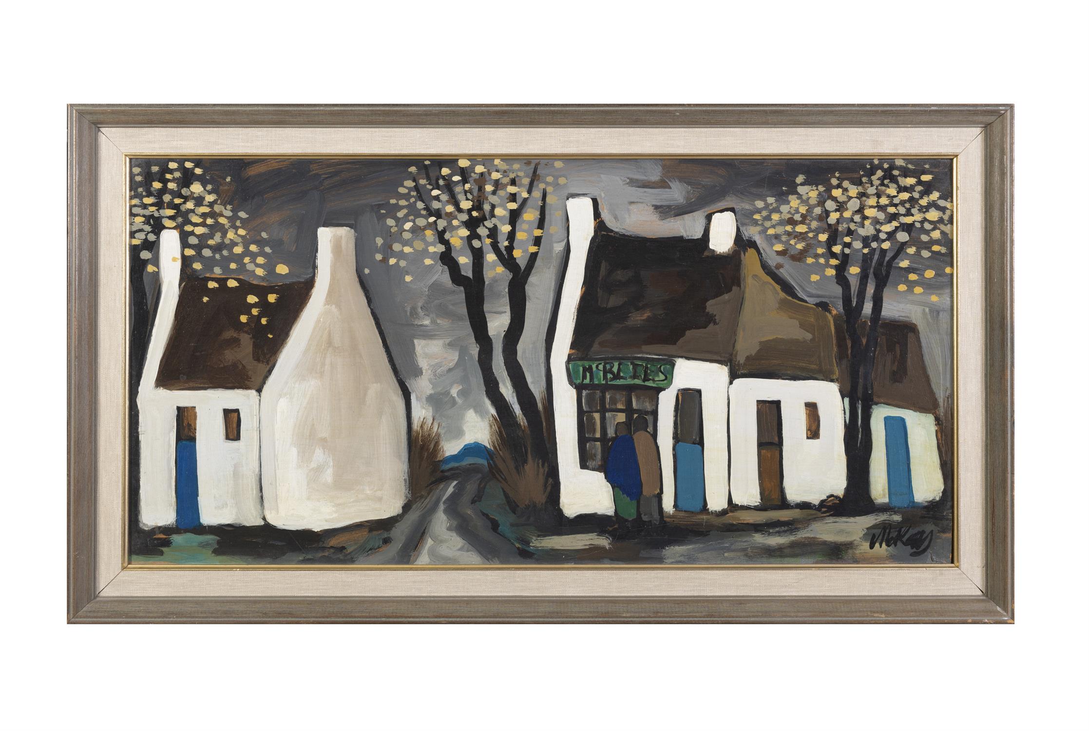 Markey Robinson (1918 - 1999) Figures and Cottages Gouache on board, 36 x 74cm (14 x 29") Signed - Image 2 of 5
