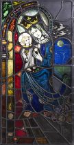 George Walsh (CONTEMPORARY) Madonna and Child Stained glass panel, 101.8 x 52cm (40 x 20½)