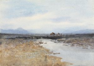 William Percy French (1854 - 1920) A West of Ireland Bogland River Watercolour, 17.