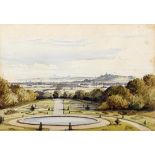 Consalvo Carelli (1818 - 1900) A View of the formal gardens at Powerscourt from the