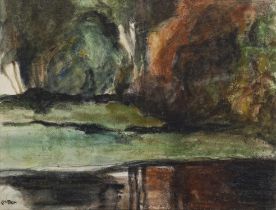 William Conor RUA RHA (1881-1968) Banks of the Lagan Watercolour, 37 x 48cm (14½ x 18¾'') Signed