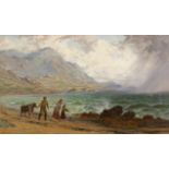 Thomas Rose Miles (1844-1916) 'Coming Storm, Kilkearn Bay' Oil on canvas, 53.5 x 91.