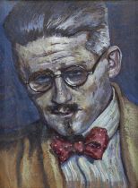 Harry Kernoff RHA (1900-1974) Portrait of James Joyce Oil on board, 14.5 x 20cm (5.