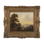 ATTRIBUTED TO JAMES ARTHUR O'CONNOR (1792-1841) Figure in a woodland and rocky landscape Oil on