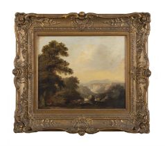 ATTRIBUTED TO JAMES ARTHUR O'CONNOR (1792-1841) Figure in a woodland and rocky landscape Oil on