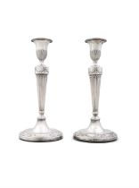 A PAIR OF SILVER CANDLESTICKS Sheffield, c.1780/1784, mark of John Young & Co,
