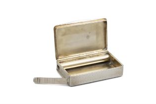 AN AUSTRIAN SILVER MATCHBOX, EARLY 20TH CENTURY mark of George Adam Scheid, Diana head mark,