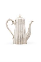 A VICTORIAN SILVER COFFEE POT, London, c. 1875, mark of Thomas Bradbury & Sons,