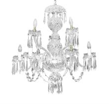 A WATERFORD CRYSTAL 'CRANMORE' PATTERN NINE BRANCH CHANDELIER, decorated in the traditional