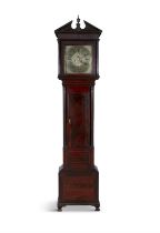 AN IRISH GEORGE III MAHOGANY LONGCASE CLOCK, BY CHARLES SMITH, DUBLIN the architectural hood