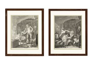 AFTER WILLIAM HOGARTH (1697 - 1764) 'Before' and 'After' A pair of prints, each 38 x 30cm First