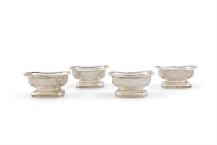 A SET OF FOUR REGENCY SILVER SALTS London c.1811, mark probably of John W Story,