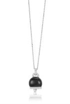 A Diamond and onyx pendant Designed as a bell, the cup is set with onyx with a diamond-set rim,