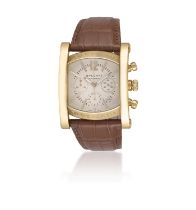 An 18ct gold 'Assioma' chronograph wristwatch by Bulgari Automatic movement, the cream dial with