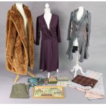 Seventeen various handbags & purses by Kipling & others; & various items of clothing; household