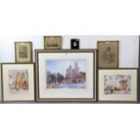 Three coloured prints after Sir William Russell Flint; together with three other prints; & a