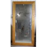 A large hardwood frame rectangular wall mirror, 78¾” x 39½”.