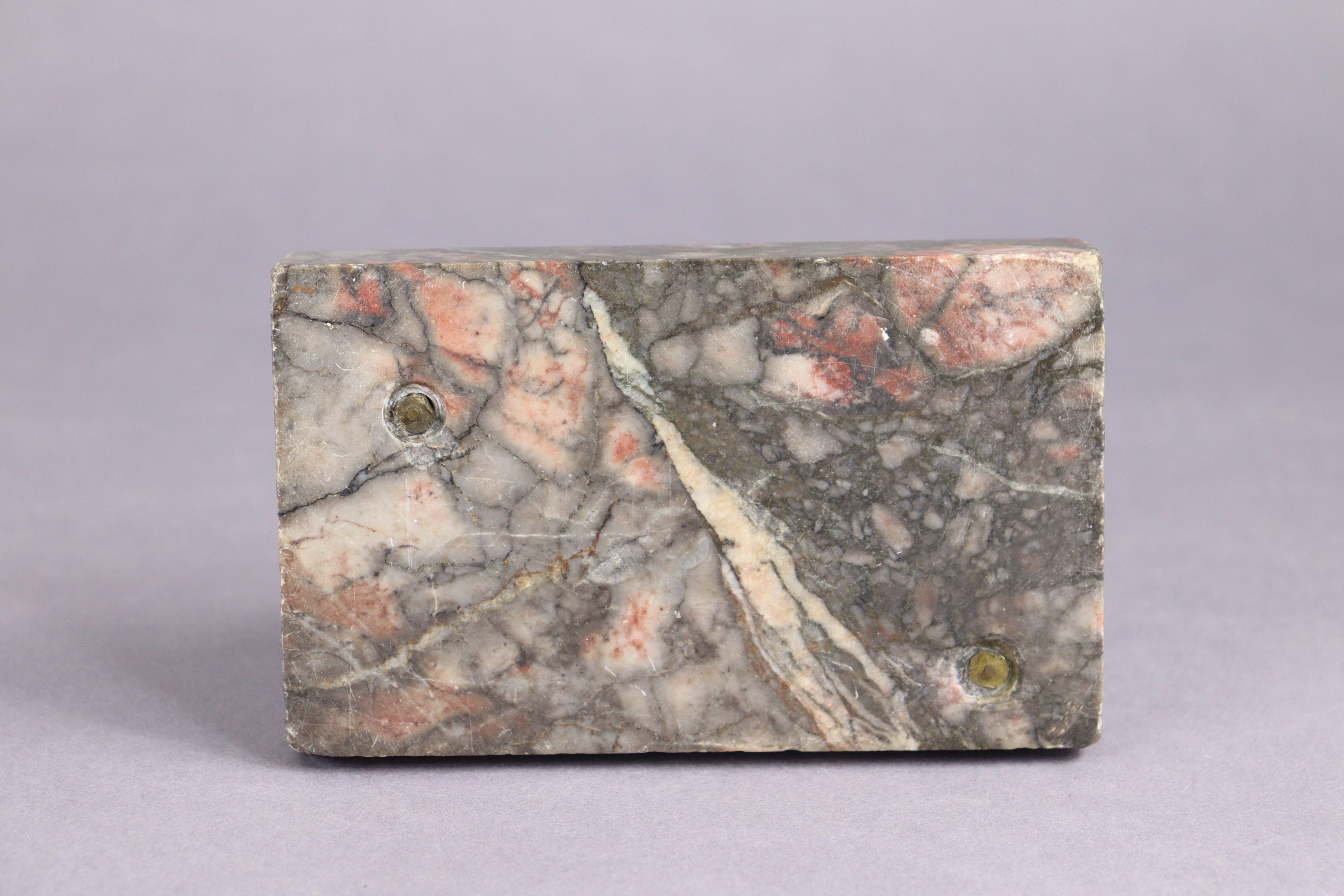 A Grand Tour bronze model of a seated dog, on marble rectangular base, 5¼” high x 5” wide. - Image 5 of 5