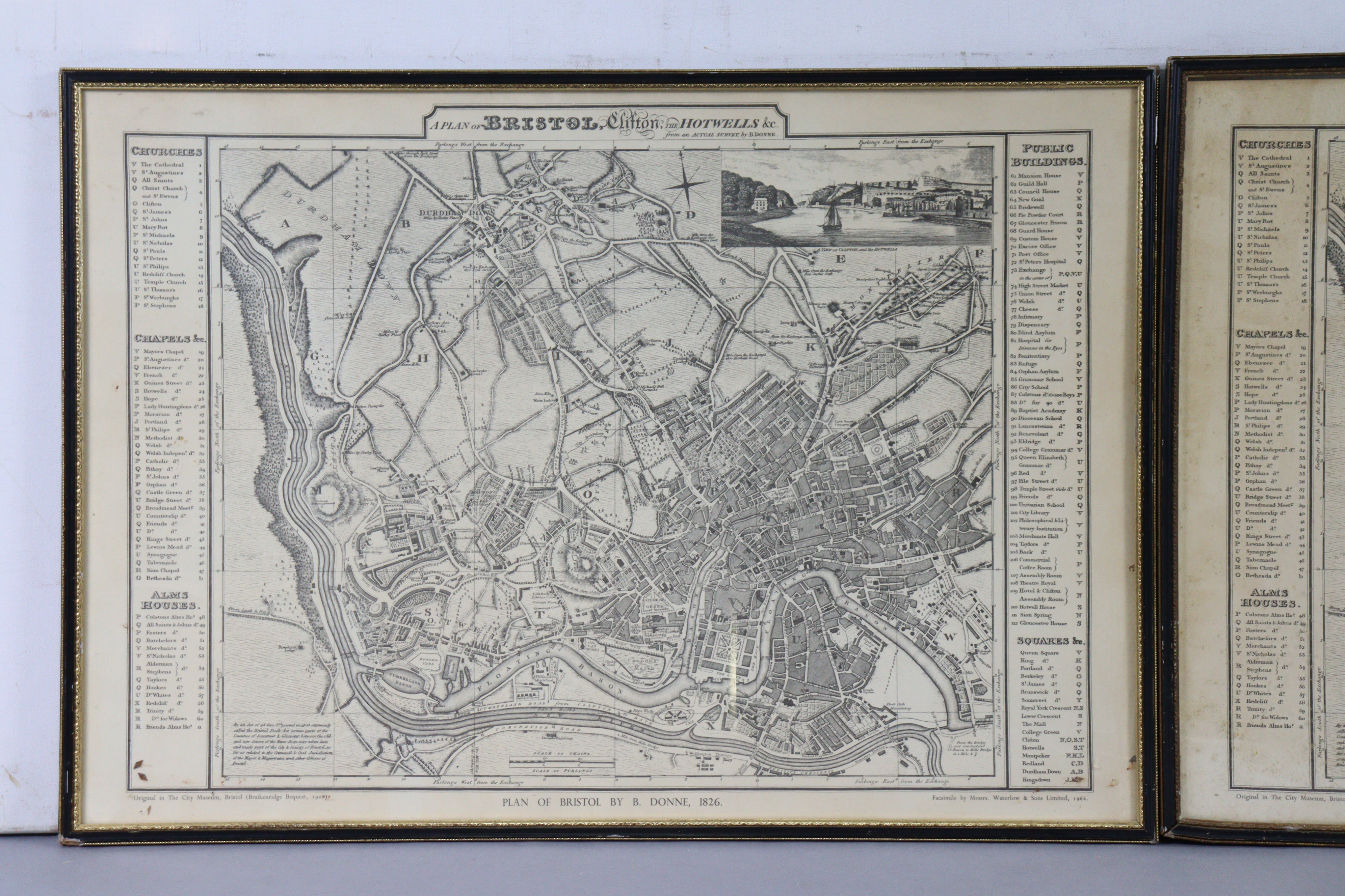 After BENJAMIN DONNE (1729-1798). A pair of engraved maps: “A Plan of Bristol, Clifton, The - Image 2 of 4