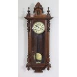 A Victorian Vienna-type regulator wall clock in walnut & pine glazed case, with eight-day movement &