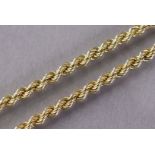 A 9ct gold rope-twist necklace, “ long. (6.3g)