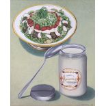 ELENA KHUDIAKOUA (Russian, 1958-2015) A still life of a bowl of salad & jar of mayonnaise;